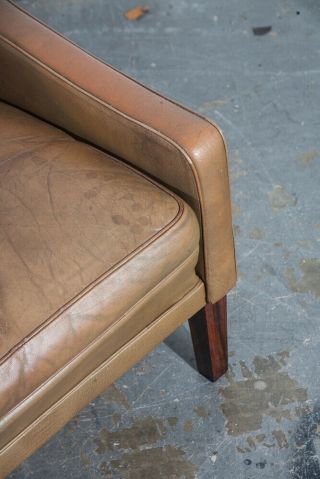 Mid Century Danish Modern Sofa Couch Leather Borge Mogensen Rosewood Denmark Mcm 5