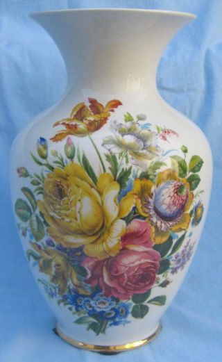 Bavaria Hand Painted German Porcelain 15  Vase MAGNIFICENT 3