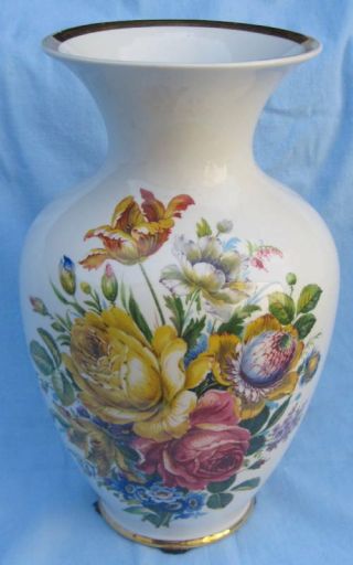 Bavaria Hand Painted German Porcelain 15  Vase MAGNIFICENT 4