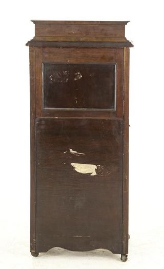 Antique Coal Hod,  Walnut,  Inlaid Mirror Back,  Scotland 1890,  B578 12