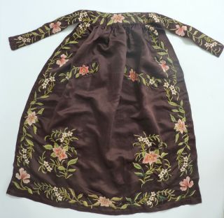 Antique 1840 - 70 Silk Hand Embroidered Apron Like Met Museum American