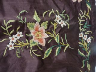 ANTIQUE 1840 - 70 Silk Hand Embroidered APRON like MET Museum AMERICAN 3