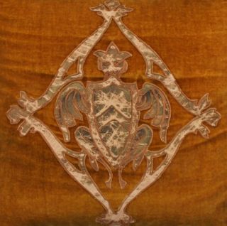 Antique 19th c.  Silk Velvet Embroidered Pillow 2