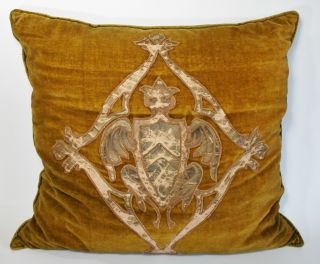 Antique 19th c.  Silk Velvet Embroidered Pillow 3