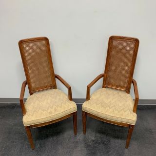 HENREDON Artefacts Campaign Style Dining Captain ' s Armchairs - Pair 2