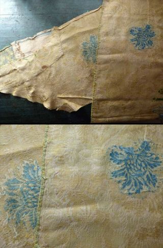 c.  1720s EXQUISITE SPITALFIELDS GOLD FLORAL POLYCHROME SILK LONG PANEL FROM ROBE 10