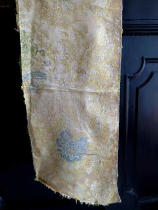 c.  1720s EXQUISITE SPITALFIELDS GOLD FLORAL POLYCHROME SILK LONG PANEL FROM ROBE 4