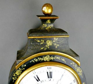 Fine Antique French 1830 Painted Case Calendar 1/4 Strike Boulle Clock on Plinth 2