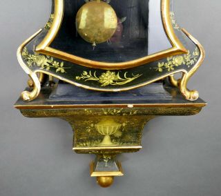 Fine Antique French 1830 Painted Case Calendar 1/4 Strike Boulle Clock on Plinth 3