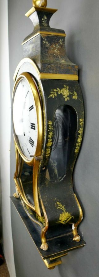 Fine Antique French 1830 Painted Case Calendar 1/4 Strike Boulle Clock on Plinth 5