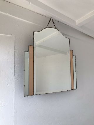Art Deco Mirror Pink Mirror With Lovely Pink Panels Very Old Marks