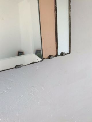 Art Deco Mirror Pink Mirror With Lovely Pink Panels Very Old Marks 7