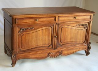 FRENCH LOUIS XV STYLE BUFFET SERVER CHEST WALNUT Low PROVINCIAL CABINET 2