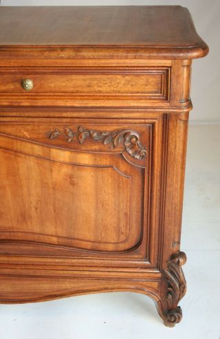 FRENCH LOUIS XV STYLE BUFFET SERVER CHEST WALNUT Low PROVINCIAL CABINET 9