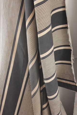 Ticking French fabric denim antique vintage indigo blue stripes 52X85 inches 7