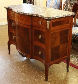 Best RESTORED Slack & Rassnick Kingwood Satinwood Marble Top French Commode 11