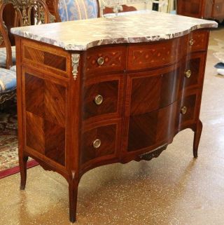 Best RESTORED Slack & Rassnick Kingwood Satinwood Marble Top French Commode 3