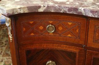 Best RESTORED Slack & Rassnick Kingwood Satinwood Marble Top French Commode 7