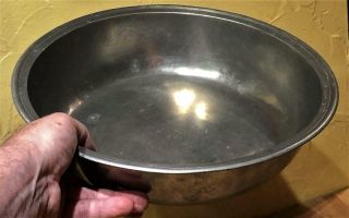 Truly Exceptional Antique American Pewter Basin,  12 " Dia. ,  Ashbil Griswold