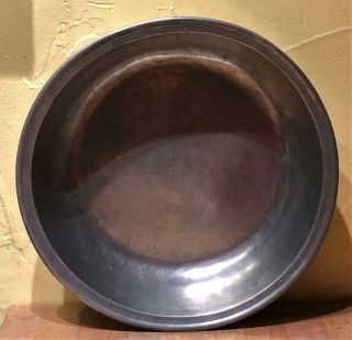 Truly Exceptional Antique American Pewter Basin,  12 