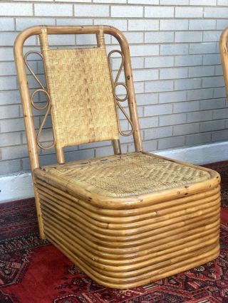 1970s Vintage Rattan Pretzel Sofa and Chairs 5