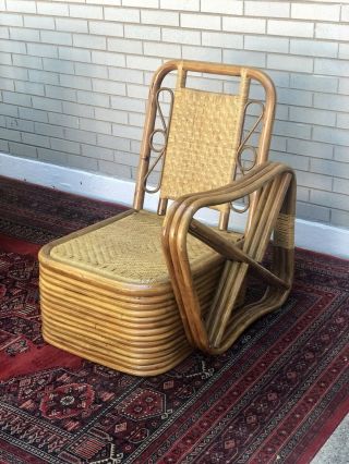 1970s Vintage Rattan Pretzel Sofa and Chairs 6