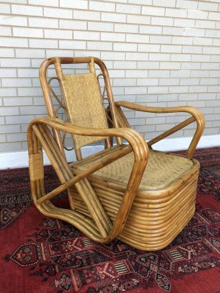 1970s Vintage Rattan Pretzel Sofa and Chairs 8