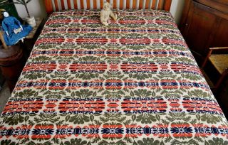 Large Three Color 1800’s Coverlet 2