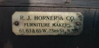 R.  J.  Horner bookshelf with Hammered Glass Front Mahogany Circa 1900 5