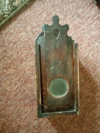 Antique Welsh Pine Candle Box Glass Panel In Door