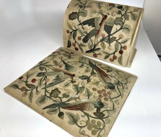 19th Century Stumpwork Embroidery Writing Pad & Letter Box - Royal School