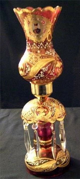Vintage Persian Luster Lamp Lal - E Shamdoon