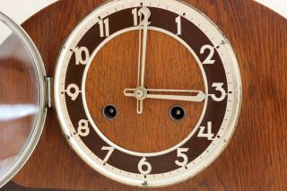 ART DECO GERMAN Table Clock Two Tone Oakwood 1930 5