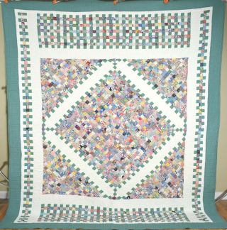 Large Cheery Vintage Boston Commons Postage Stamp Antique Quilt Borders