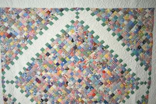 Large CHEERY Vintage Boston Commons Postage Stamp Antique Quilt BORDERS 2