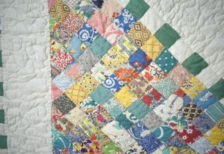 Large CHEERY Vintage Boston Commons Postage Stamp Antique Quilt BORDERS 8