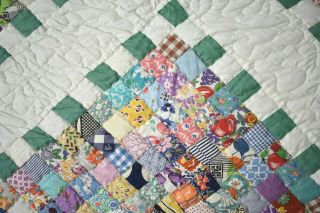 Large CHEERY Vintage Boston Commons Postage Stamp Antique Quilt BORDERS 9