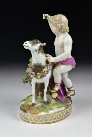 Meissen Marcolini Period German Porcelain Figural Boy and Sheep Spice Box 2