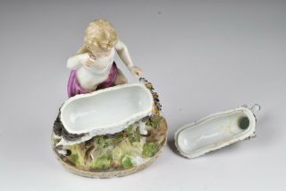 Meissen Marcolini Period German Porcelain Figural Boy and Sheep Spice Box 5