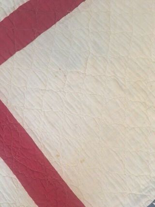 1880 - 1900 Antique VTG Hand & Machine Quilted Quilt STAR SPANGLED BANNER 68”x68” 3