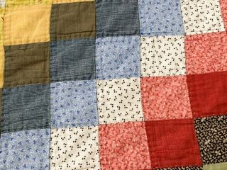AWESOME pattern c 1900s Trips Around The World QUILT Antique Lancaster Blue 5