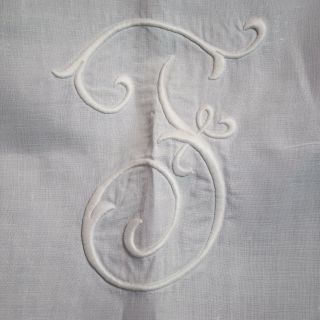 Vintage Pair Linen Embroidered Wedding Bedspreads 1920 ' s Monogrammed 