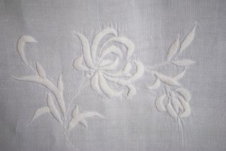 Vintage Pair Linen Embroidered Wedding Bedspreads 1920 ' s Monogrammed 