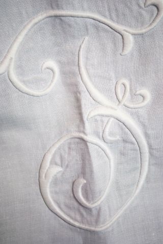 Vintage Pair Linen Embroidered Wedding Bedspreads 1920 ' s Monogrammed 