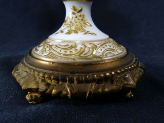 Antique French Sevres Bronze Mounted Porcelain Lidded Urn Vase Birds Of Paradise 5