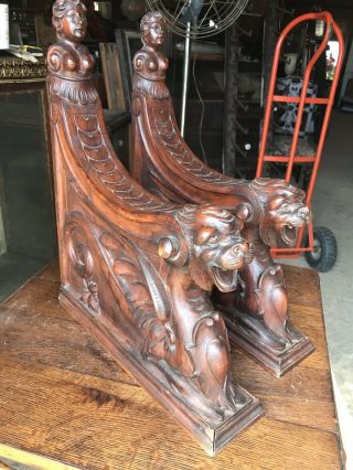 Well Carved Winged Griffin Mahogany Architectural Fragments Victorian 2