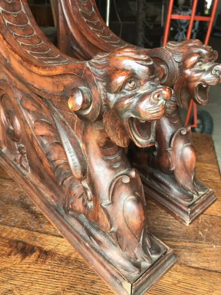 Well Carved Winged Griffin Mahogany Architectural Fragments Victorian 3