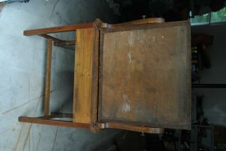 Antique Walnut Wood Vanity with Swivel Mirror,  with custom made glass top 6