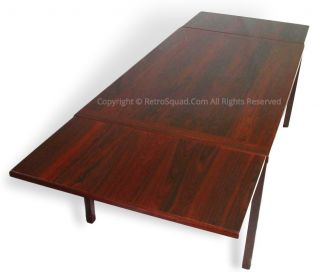 Brazilian Rosewood Danish Modern Draw Leaf Dining Table From 65 " To 107 " Mcm