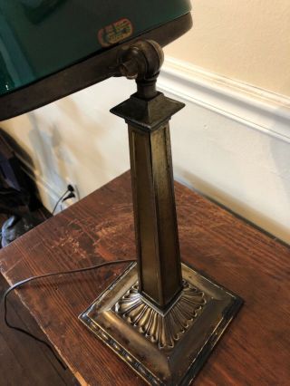Antique Brass Emeralite 1920s Desk Lamp 6